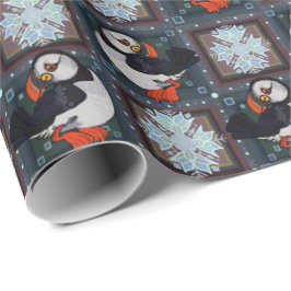 Papper inkapsling av kammusslor (Cute Puffin Birds Presentpapper