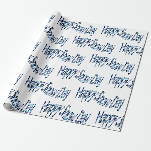 Papper inkapsling av Snö-dagen i lycklig Presentpapper (Utrullad)