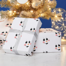 Papper inkapsling av snögubbe Ansikte | Cute Winte Presentpapper