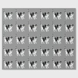 Papper inkapsling av SVART OCH VITT CAT MÖNSTER Presentpapper