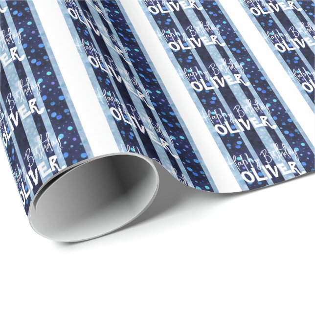 Papper innerförpackning av blått ljus presentpapper (Rullad Hörn)