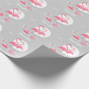 Papper innerförpackning för Flamingo Kärlek Tack Presentpapper
