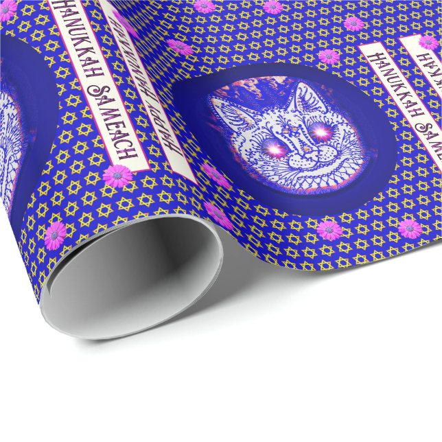 PAPPER innerförpackning för HANUKKAH CAT Presentpapper (Rullad Hörn)