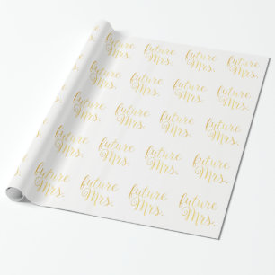 Papper inpackning - framtida Fru II Vit & guld Presentpapper
