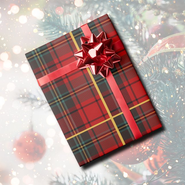 Papper inramning av traditionell Helgdag Presentpapper (Traditional Holiday Plaid Wrapping Paper
)
