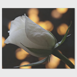 Papper inslagning av alla hjärtans dag i vit ros presentpapper