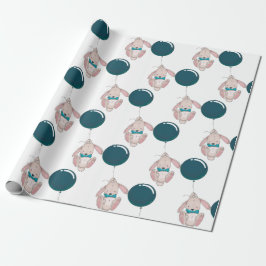 Papper inslagning av babyskor för ballonger presentpapper