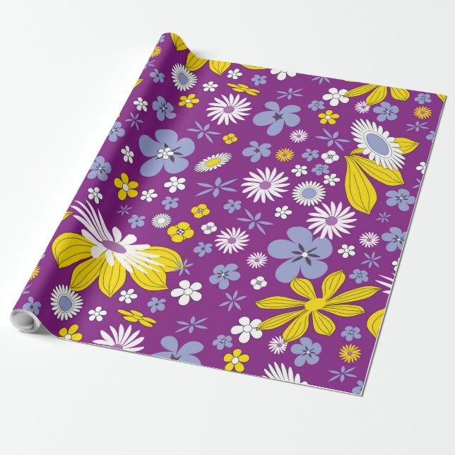 papper inslagning av blomsterkraft presentpapper (Utrullad)
