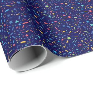 Papper inslagning av Confetti Firande Presentpapper