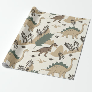 papper inslagning av dino t-rex mönster presentpapper
