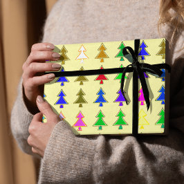 Papper inslagning av färglöst Julgran-vinter Presentpapper