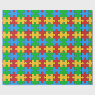 Papper inslagning av färglöst Pussel Mönster Presentpapper