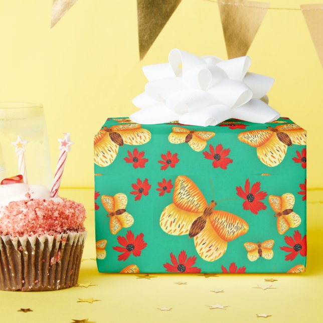 Papper inslagning av fjäril Garden Presentpapper (Födelsedagsfest)