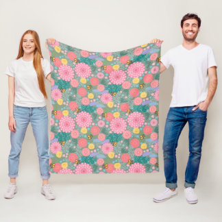 papper inslagning av fullt Bloom Birthday Fleecefilt