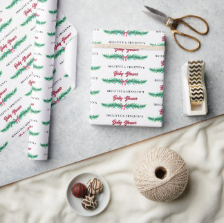Papper inslagning av Gren-babyskor Presentpapper