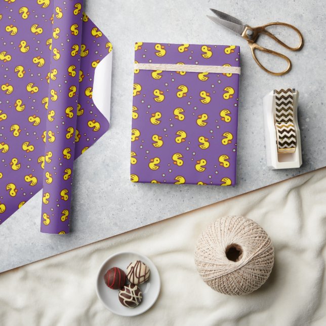 papper inslagning av gult anka presentpapper (Hantverk)