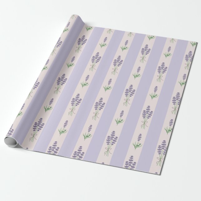Papper inslagning av Lavender mönster Presentpapper (Utrullad)