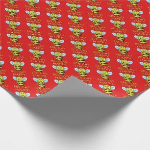 Papper inslagning av lycklig-bidagen presentpapper