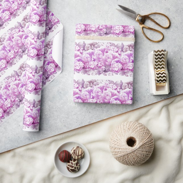 Papper inslagning av monokroma rosor presentpapper (Hantverk)