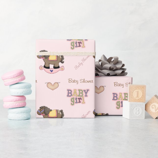 Papper inslagning av Rosa Babyskal för spädbarn Presentpapper (Baby Shower)