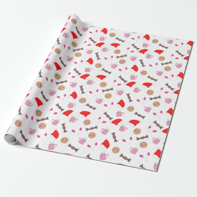 Papper inslagning av säsong vid jul presentpapper (Utrullad)