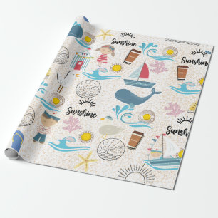 papper inslagning av stranddagar presentpapper