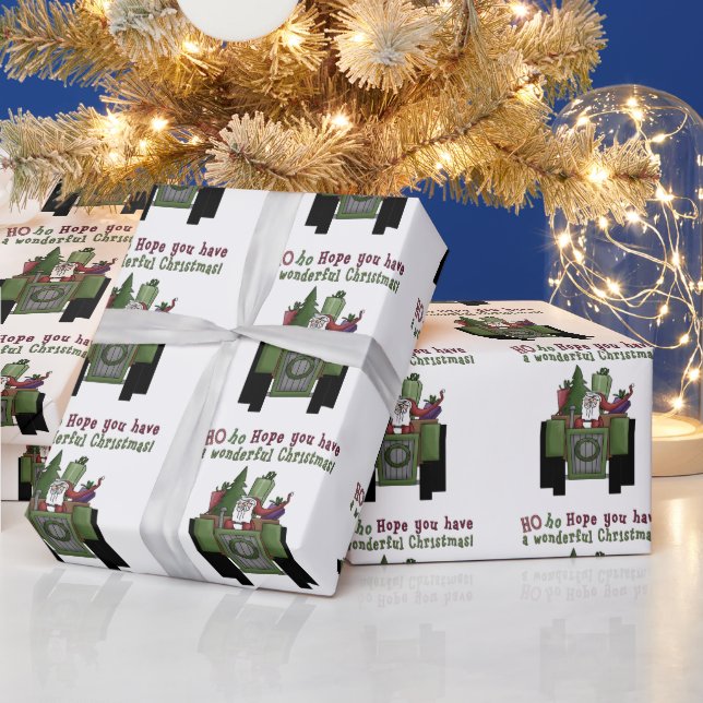 Papper inslagning av traktor Santa Helgdag Presentpapper (Helgdagar)