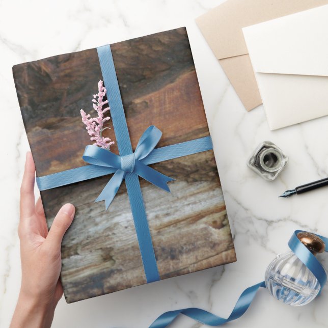 Papper inslagning av träträ från Rustic mönster Presentpapper (Gifting)