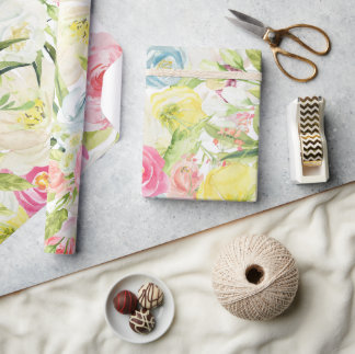 Papper inslagning av vår blommor - vacker Blommigt Presentpapper