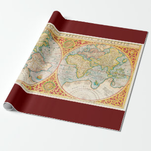 papper inslagning av vintage karta presentpapper