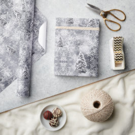 Papper insvällning för Winter Abstrakt Grått Helgd Presentpapper
