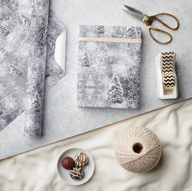 Papper insvällning för Winter Abstrakt Grått Helgd Presentpapper (Hantverk)