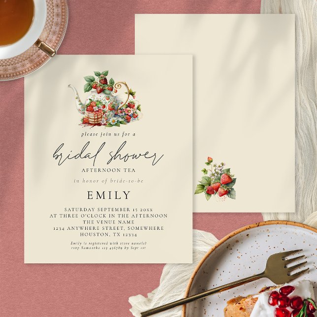 PAPPER | Jordgubbar Eftermiddagstid Tea Möhippa Flygblad (Skapare uppladdad)