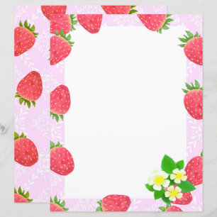 Papper jordgubbsblank Rosa Stationery