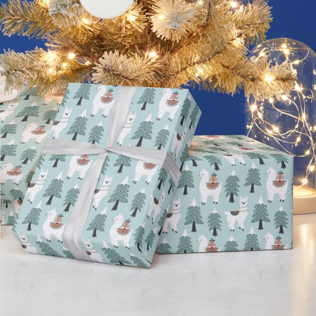 Papper Jul Llamas Wrapping Presentpapper (Helgdagar)