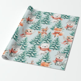 Papper julafton för Cute Baby djur Presentpapper