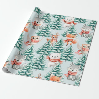 Papper julafton för Cute Baby djur Presentpapper