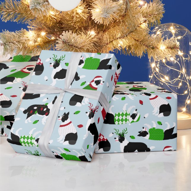 Papper julafton Gräns Collie Wrapping Presentpapper (Helgdagar)