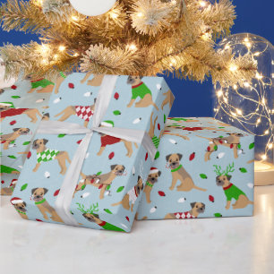 Papper julafton Gräns Terrier Wrapping Presentpapper