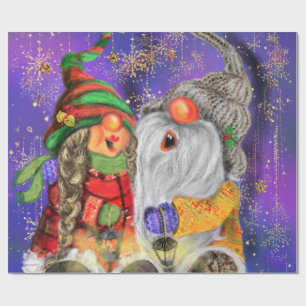 Papper julafton med Lycklig Gnomes Presentpapper