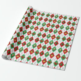Papper julafton Mönster Retro Gift Wrapping Presentpapper