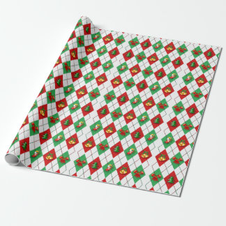Papper julafton Mönster Retro Gift Wrapping Presentpapper