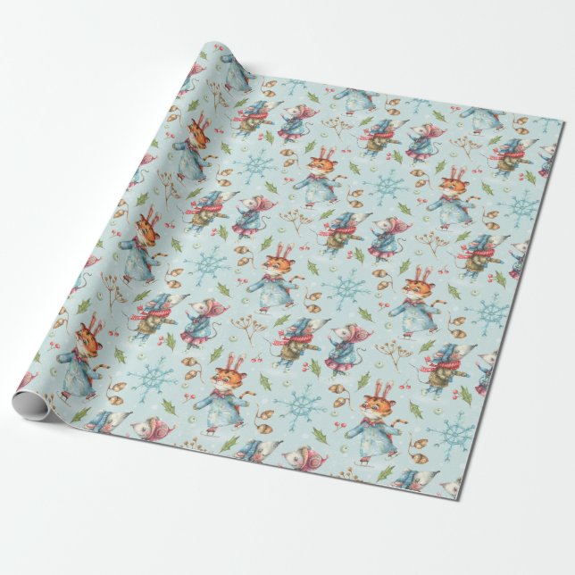Papper julafton/nyårshöjning presentpapper (Utrullad)