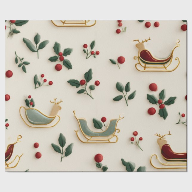Papper julafton och Holly Wrapping | Festiv Presentpapper (Seam)