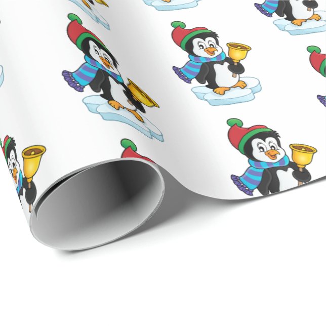 Papper julafton-Penguin Presentpapper (Rullad Hörn)
