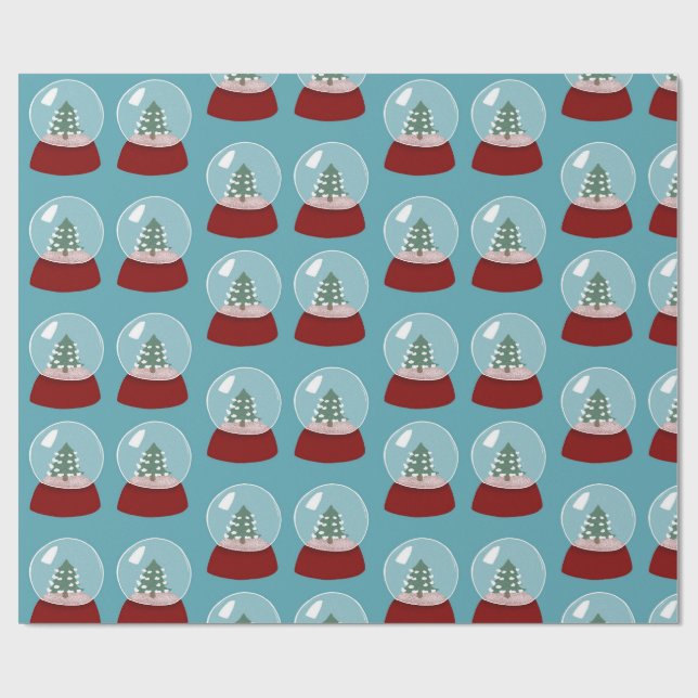 Papper julafton Snö Globe Wrapping Presentpapper (Platt)