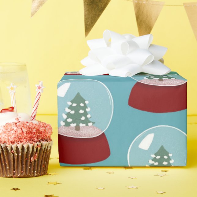 Papper julafton Snö Globe Wrapping Presentpapper (Födelsedagsfest)