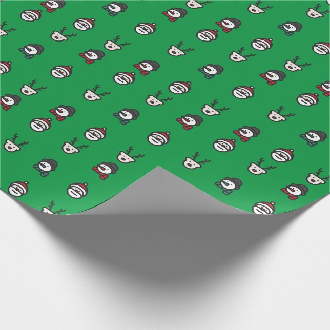 Papper julafton - Snögubbe - Santa Presentpapper (Hörn)