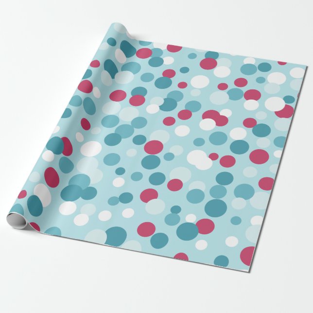Papper julberry Dots Wrapping Presentpapper (Utrullad)