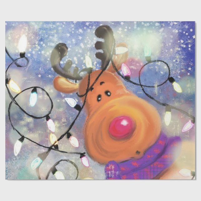 Papper julinsvällning i lycklig presentpapper (Platt)